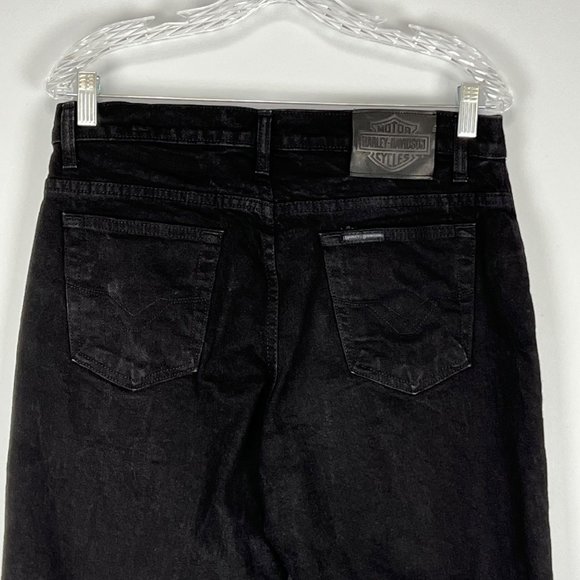 Harley Davidson Womens Petite Black Straight Leg High Rise Jeans size 12P - Picture 5 of 11